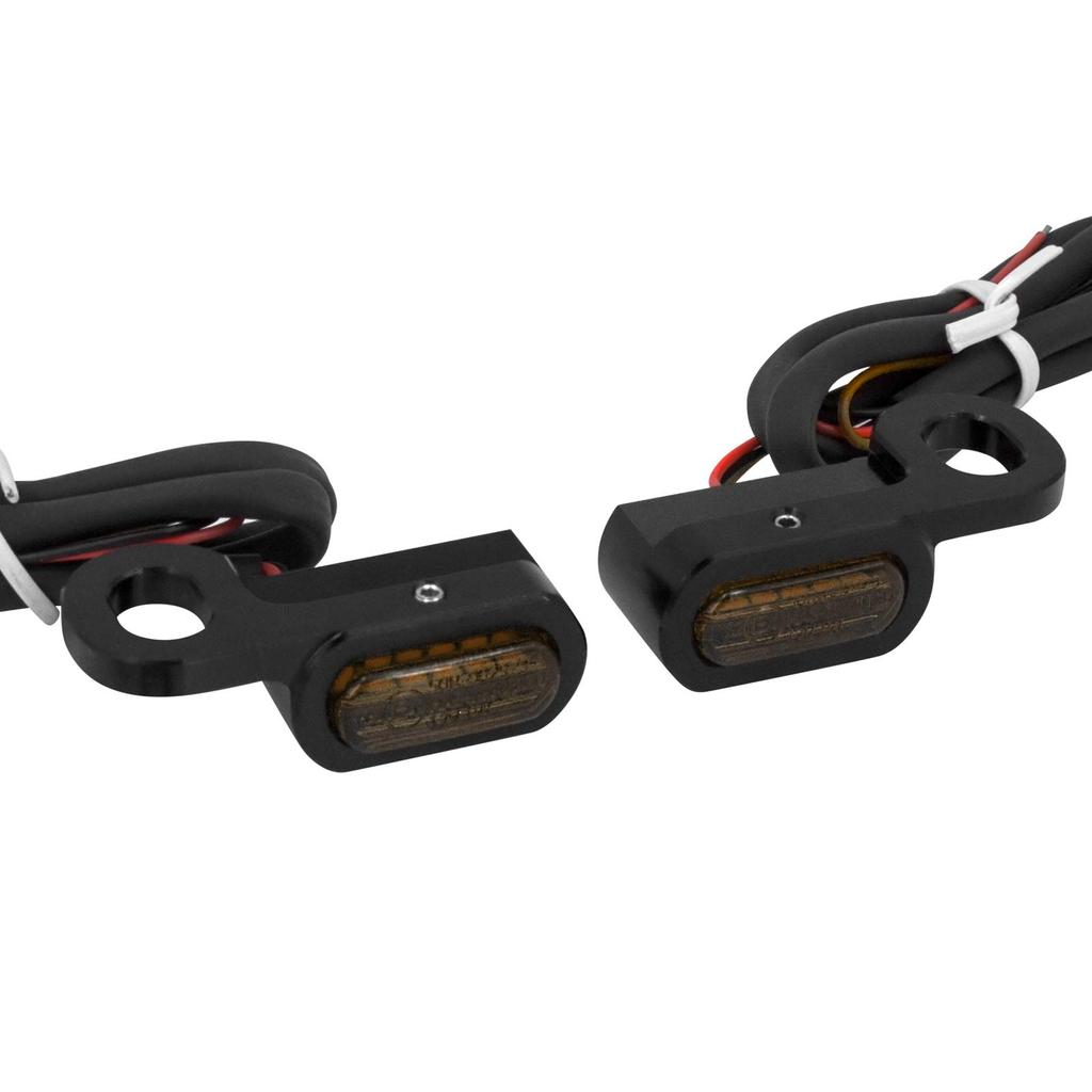 HDBUBALUS Motorcycle 12V LED Turn Signal Indicators for Harley Touring FLHR Softail (Black)