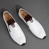 Harajuku Peas Shoes Breathable Genuine Leather Men Big Size Flat Loafers Moccasins Walking Driving Outdoor Travel Soft Shoes