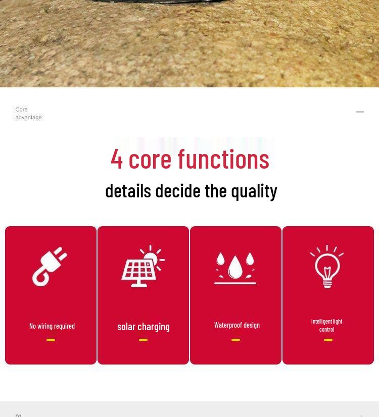 Solar LED Spotlight Outdoor Garden Lawn Decoration with Light Control