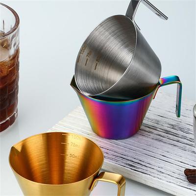 304 Stainless Steel Coffee Measuring Cup Kitchen Tool with Scale Mark Espresso Shot Cup Coffee Machine Accessories Measure Mug