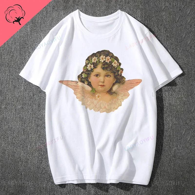 

Модная футболка Fiorucci Baby Angel Graphic, летняя классическая эстетическая футболка унисекс, унисекс, кавайная одежда, креативная пара, короткий рукав, унисекс 2XL