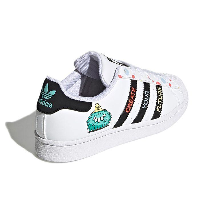 Kevin Lyons x adidas Superstar Big Kids Create Your Future Kinder-Sneaker Weiß Wolkenweiß Kernschwarz H03946