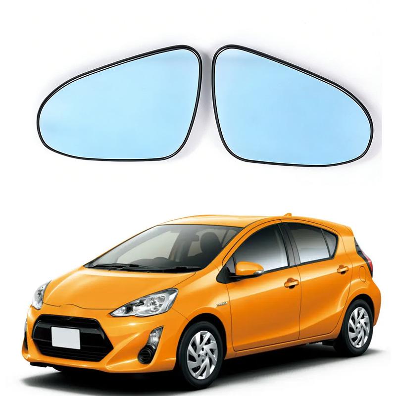 Blue Heated Rearview Mirror Glass for Toyota Aqua, Corolla Axio, Prius C, Premio Blue Mirror - Left