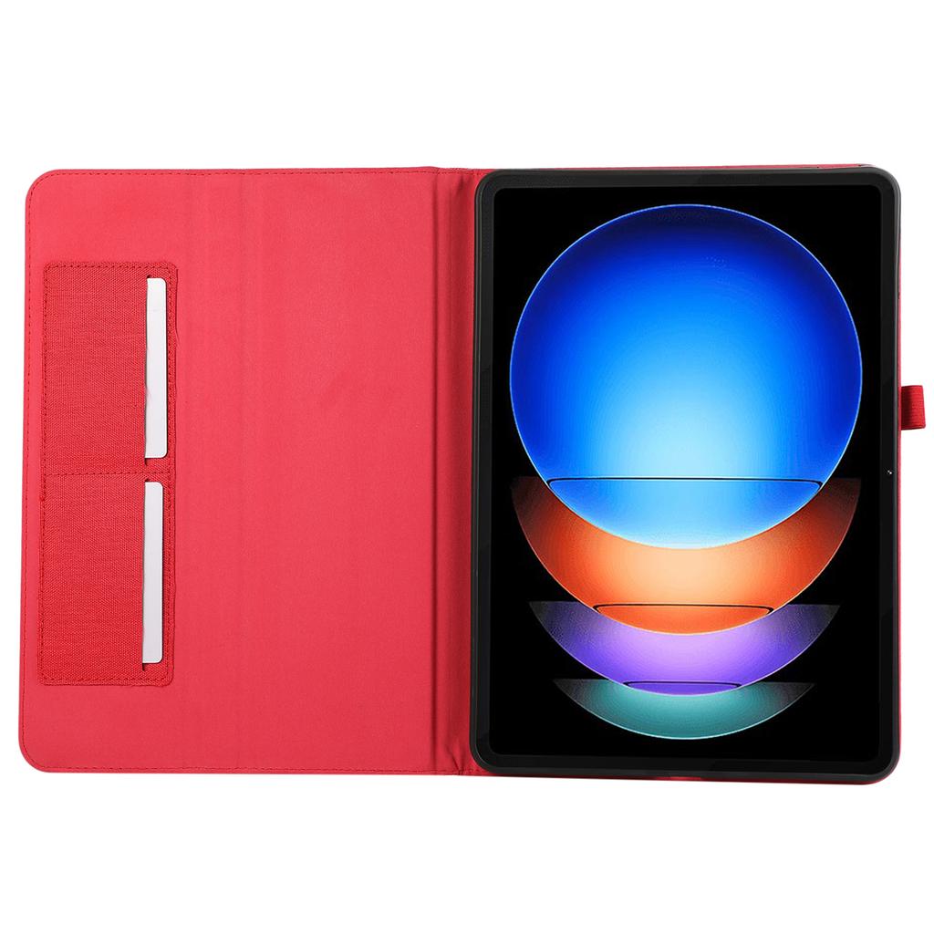 For Xiaomi Pad 6S Pro 12.4 Case Cloth Texture Leather Tablet Stand Cover with Card Holder