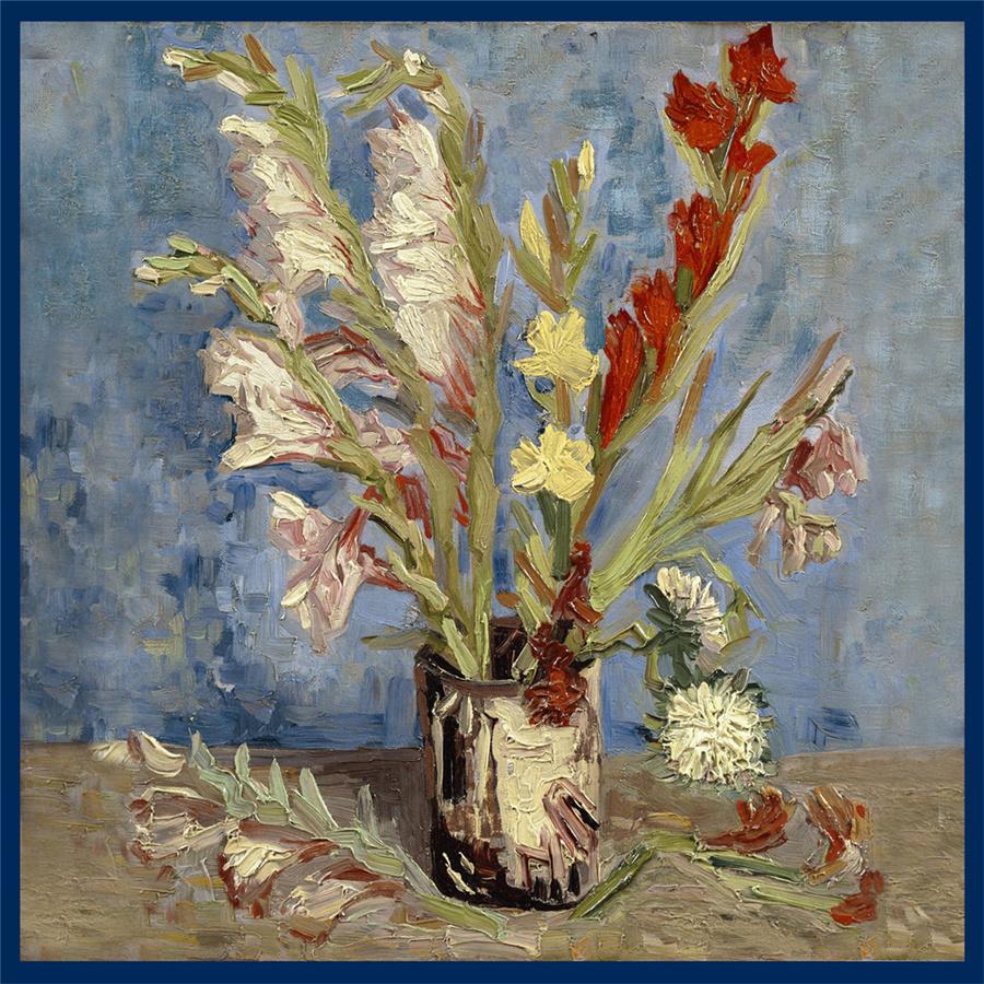 Silk Scarf Women Paintings Series Square Scarves Head Echarpes Silk Foulards Femme Wraps Beach Shawls Bandana Lady Hijabs 90CM