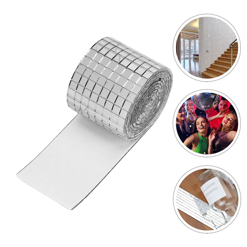 Glass Mosaic Wall Sticker Roll Waterproof Self-Adhesive Tile Decal Safe Odorless for Interior Home Office Kitchen Bathroom