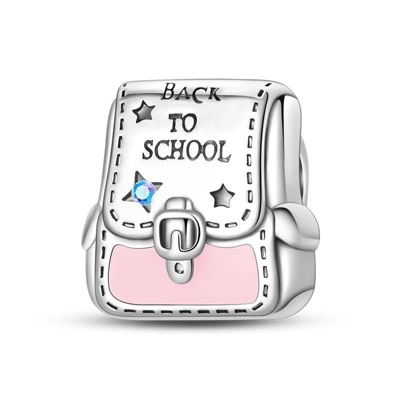 Back To School Copper Charms Bag Earphone Magic Cube Watch Games Console Bead Pendant Fit Bracelet Necklace Jewelry