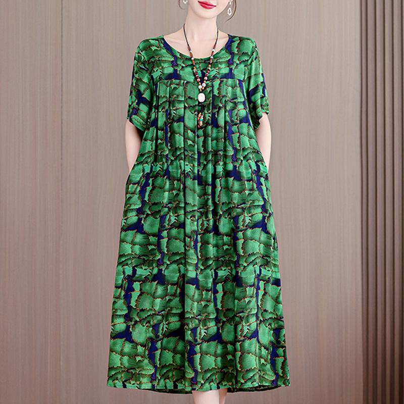 Summer Oversize Dresses Elegant Short Sleeve Plus Size Long Dress Women