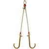 V Bridle Chain, 5/16 in x 2 ft Bridle Tow Chain, Grade 80 V-Bridle Transport Chain, 9260 Lbs Break Strength with TJ Hooks and Crab Hooks, Heavy Duty