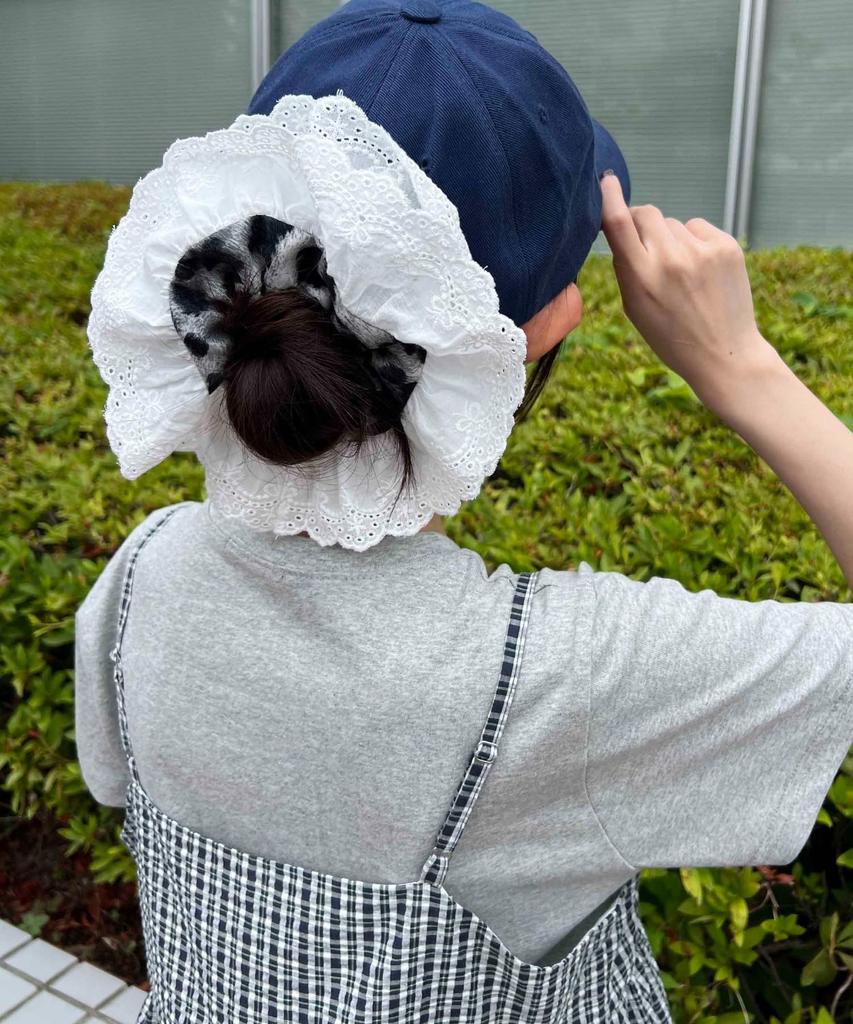 WEGO WC Leopard Lace Scrunchie Hair Girly and Gift for Size Gray Accessory, Cute, Women, F,