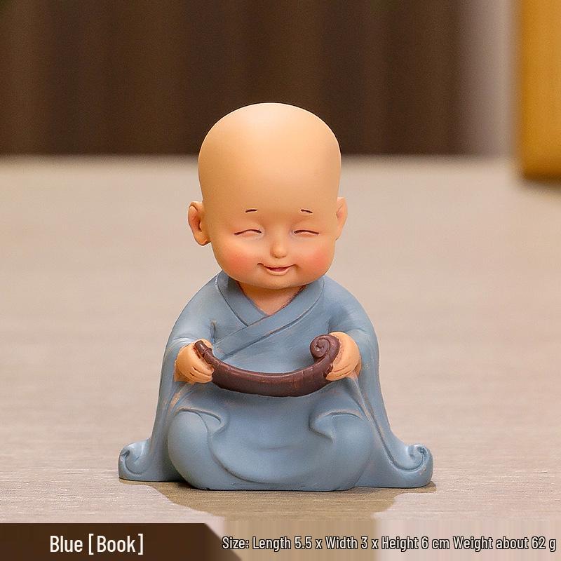 Handmade Cute Little Monk Resin Ornaments for Desktop Decoration