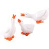 Amosfun 3 Set of White Goose Figurines Miniature Goose Figurines Animal Figures Decoration Toy House Courtyard Lawn Office Miniature Landscape