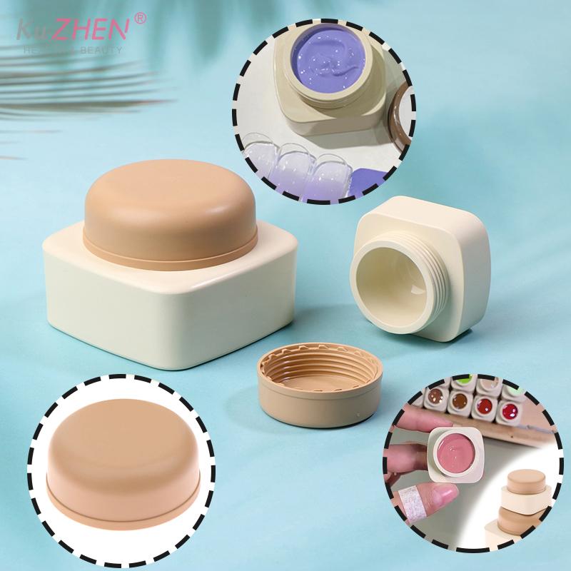 5/20g s/l Empty Plastic Nail Art Cosmetic Square Containers Jar Face Cream Pot Nail Gel Powder Box Makeup Lotion Tool Packaging