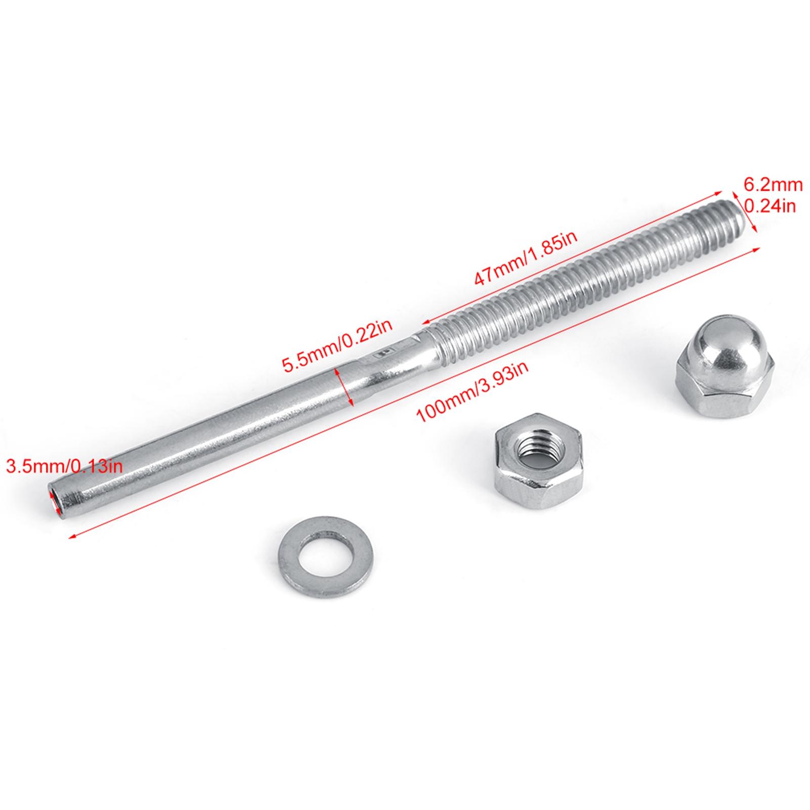 

10pcs 316 Stainless Steel Cable Railing Tensioner Fit 100mm Length for Wood Post