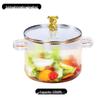 ZISIZ 2.3L Golden Little Bear High Borosilicate Glass Pot (Set of 2)