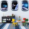 3D Starry Sky Spaceship Window Living Room Bedroom Wall Stickers Decoration Creative Painting