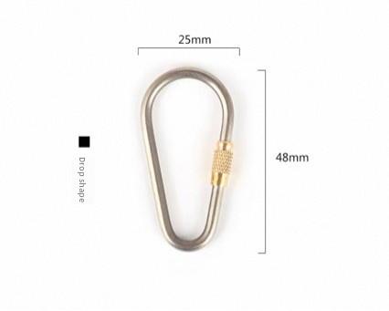 Outdoor Camping Titanium Alloy Carabiner Locking Hook Keychain Clip EDC Backpack D-Ring Buckle Model Factory Standard коричневый