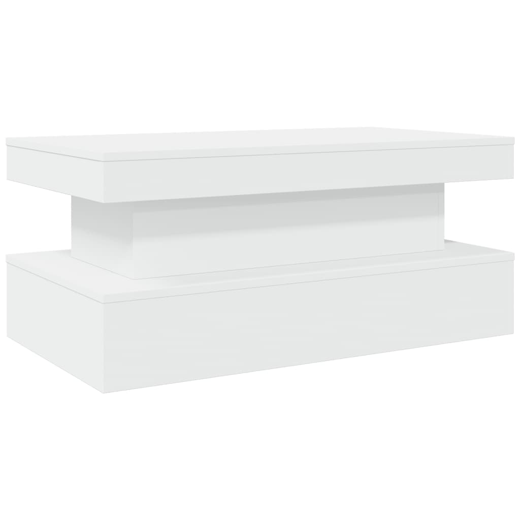 LED Coffee Table White 90 x 50 x 40 cm