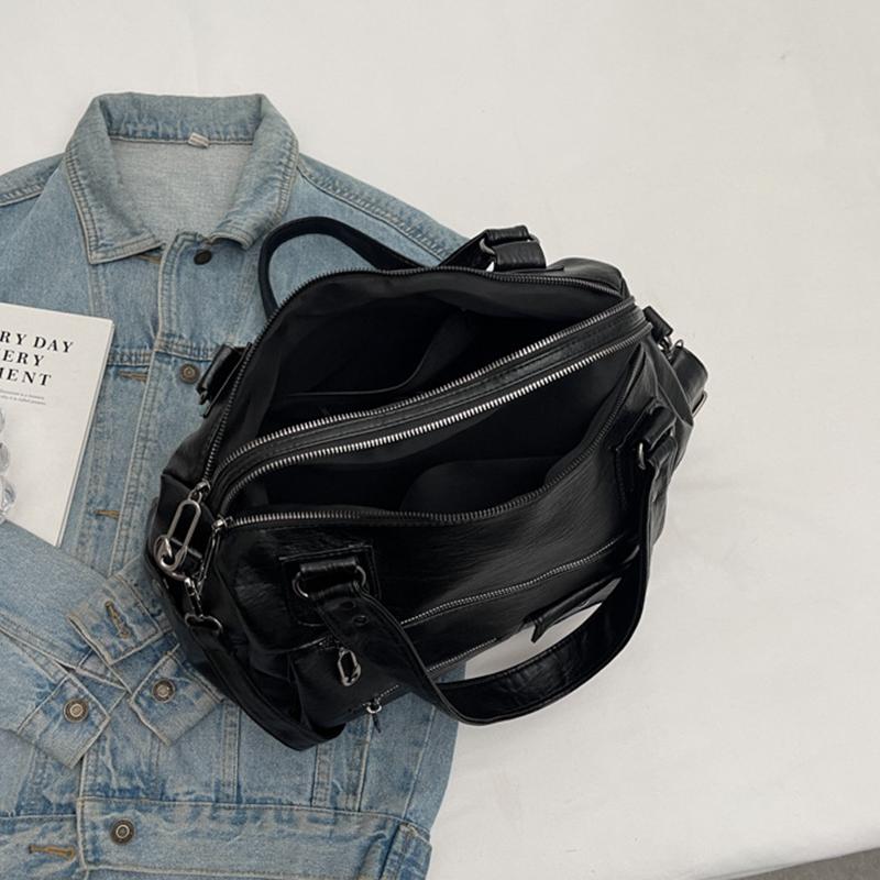 Vintage kabelka tote z PU kůže v evropském stylu Dámská velkokapacitní ležérní kabelka přes rameno crossbody Módní KTY