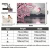 2D Cherry Blossom Full Moon Backdrop Lake Mountain Background
