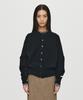 Heute Double Rib Crop Knit Cardigan (Black)
