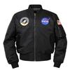 NASA Jachetă Unisex Reversibilă Ma-1 cu Două Fețe Bluzon Jachetă Bomber Îmbrăcăminte Exterioară [Negru]