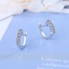 Korean Simple Diamond Stud Ear Cuff Hoops Fashion Minimalist Earrings for Women