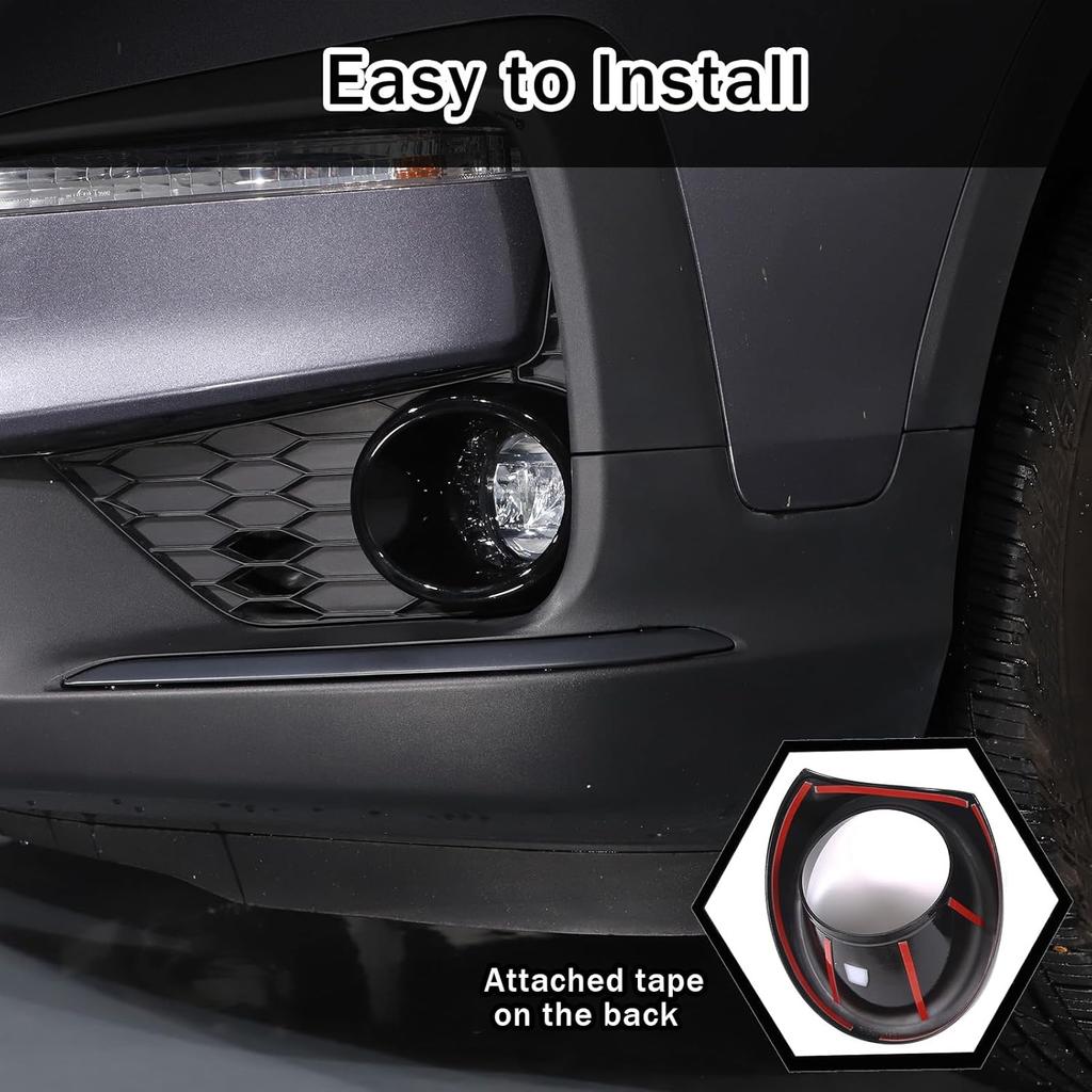 2PCS Car Front Fog Lights Ring Cover Trim for Honda Pilot 2019 2020 2021 2022, ABS Material Automotive Front Bumper Driving Fog Lamp Light Decorative