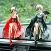 Anime Black Red Kasugano Sora PVC Action Figurine Collection Sitting Position Model Lovely Desktop Car Decoration Toys Kid Gifts