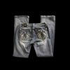 Women's Mid Rise Skinny Jeans Slim Fit Vintage Y2K Wing Embroidery Pocket Decor Non Stretch Denim Trousers