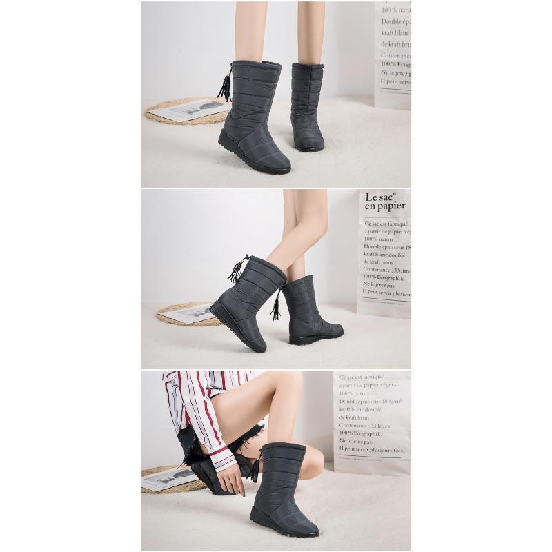 2025 Winter Women's Waterproof Canvas Snow Boots with Cuffs Waterproof & Warm Casual Women's Shoes Plus Size