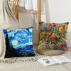 Van Gogh Oil Paintings Cushion Cover Soft Plush Fabric Double-Sided Printed Sofa Cushion Cover For All Seasons Home Decor Gift
