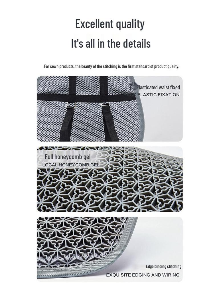 Zhongheng Yaz Buz İpeği Petek Jel Havalandırmalı Araba Bel Desteği Yastığı