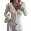 Autumn and winter design sense lace edge long sleeve women's niche chic slim fit comfortable breathable bottoming shirt pure want to wear top
