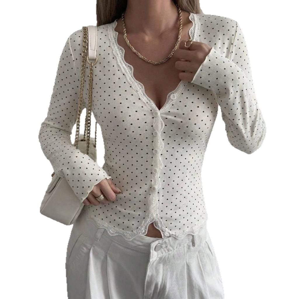 Autumn and winter design sense lace edge long sleeve women's niche chic slim fit comfortable breathable bottoming shirt pure want to wear top