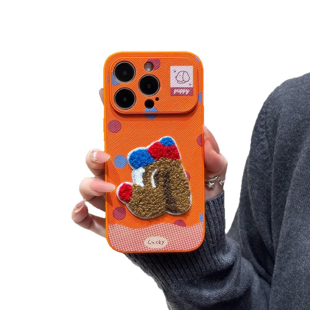 Applicable to Apple 17Pro mobile phone case, new orange sticker, iPhone16Promax anti-drop protective case 15/14.