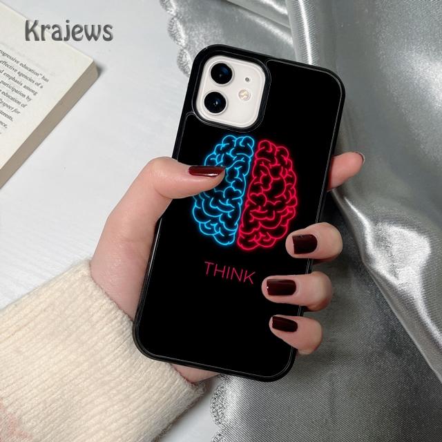 Krajews Anatomy Brain soft Phone Case Cover For iPhone 17 Air 16 15 14 plus 12 13 pro max coque Shell Fundas