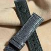 Used Liz-372 Lizard Leather Watch Strap Gray (Lug Width 20 Mm - Buckle Width 18 Mm)