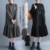 Long Long Stand Solid with Fishtail Plus Sizes Loose Perfect for Everyday Winter [7-livehouse] Women's Dress, Casual, Sleeves, Collar, Color, Elegant,