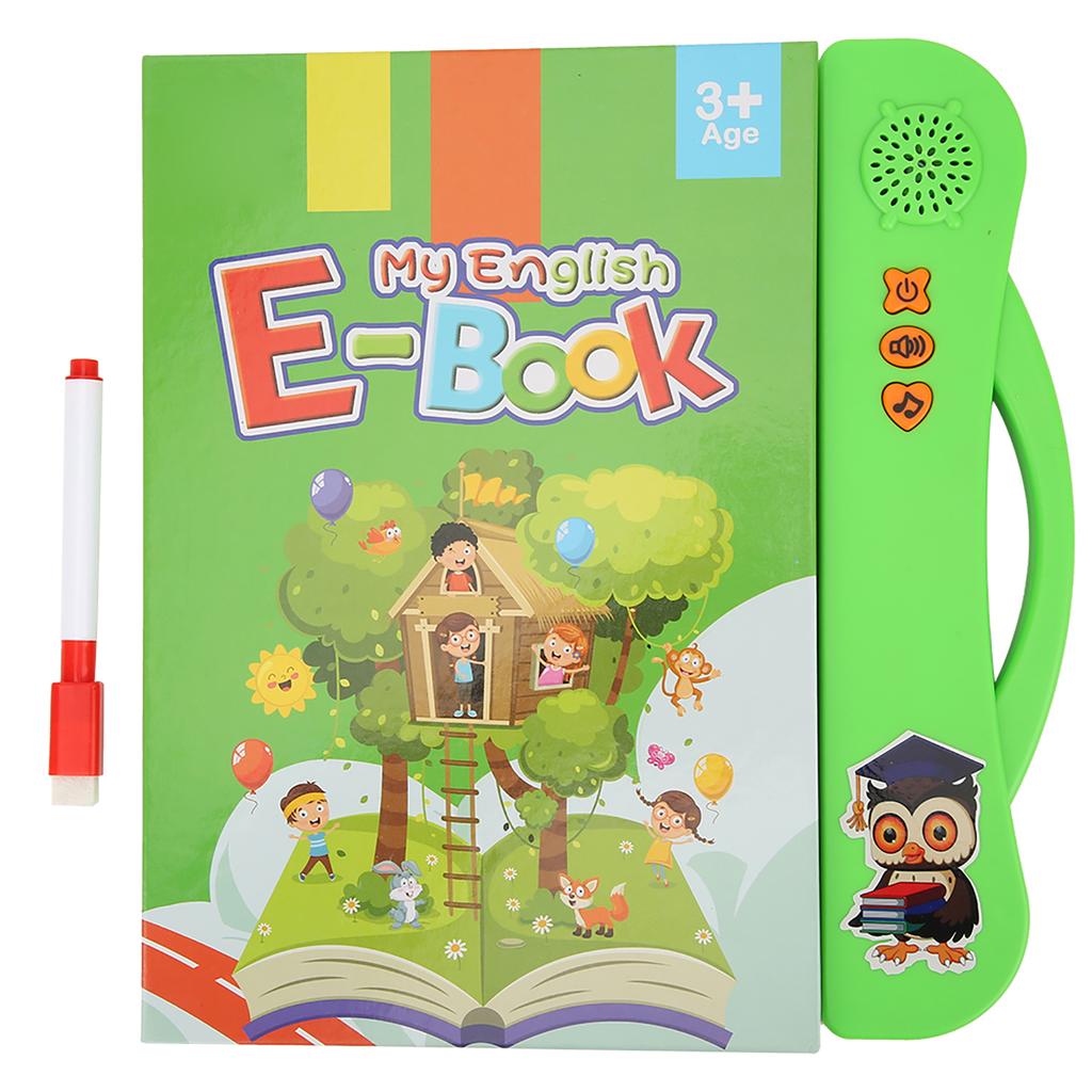 Kid English E Book Electronic Sound Book Educational Toy Reading Machine With Learning Pen(Orange )
