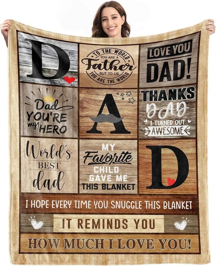 1PC Gift To Dad Thin Blankets for Father's Day Anniversary Birthday Mother's Day for Mom Wife Uncle Grandma Abuela Soft Throw