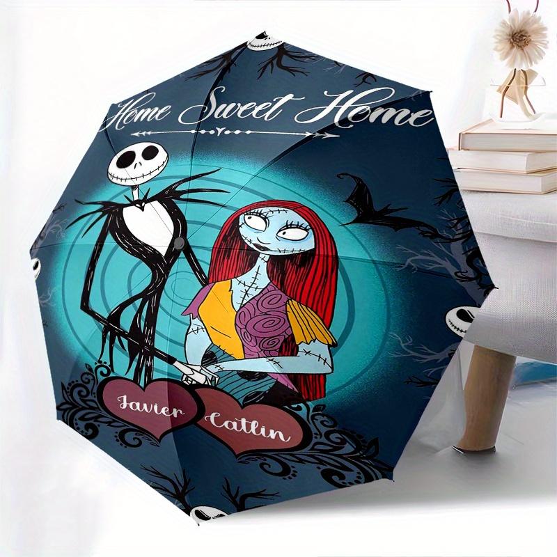 

Sweet Jack and Sally Automatic Opening and Closing Folding - A Good Choice for Gifts, Fashionable and Convenient Umbrella With Cute Cartoon