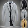 Decorative Men Jacket Easy Match Polyester Single Breasted Men Overcoat for Winter