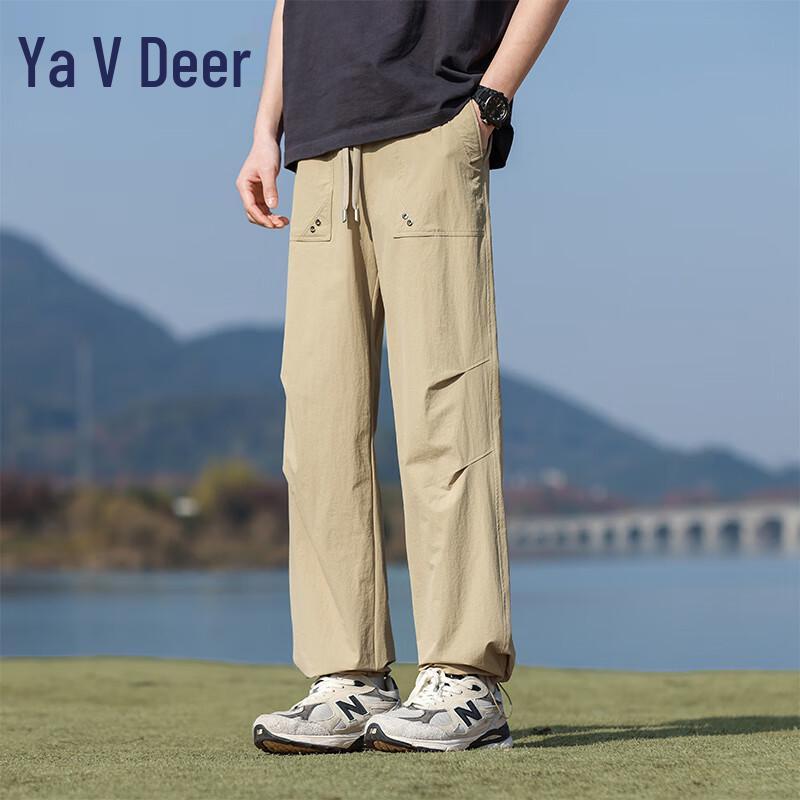 YALU Unisex Anti-Pilling Multi-Pocket Parachute Cargo Pants