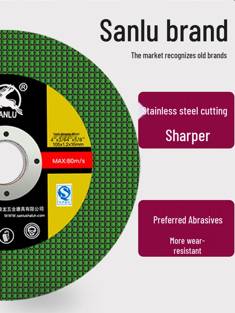 Sanlu 105x1.2mm Metal & Stainless Steel Grinding Disc for 100mm Angle Grinder - Polishing & Cutting Wheel