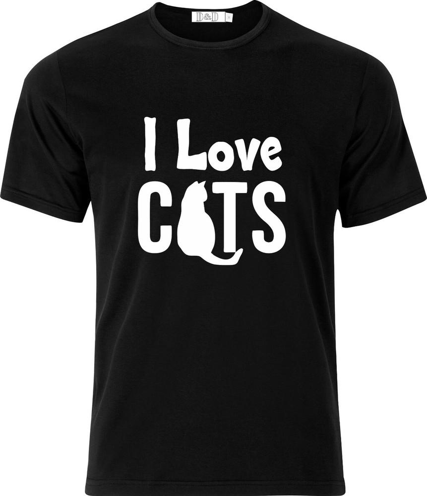 

I Love Cats design 2 xmas present gift birthday funny humour cotton t shirt S