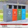 Large Stainless Steel Outdoor Trash Bin for Commercial Use and Waste Classification