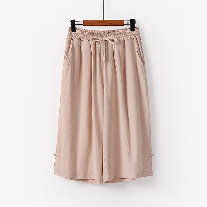 

Брюки большого размера, летние мужские хлопковые высокие большие размеры, широкие льняные брюки, большие брюки для бега, мужские свободные брюки больших размеров, мужские брюки XXXXXL бежевый