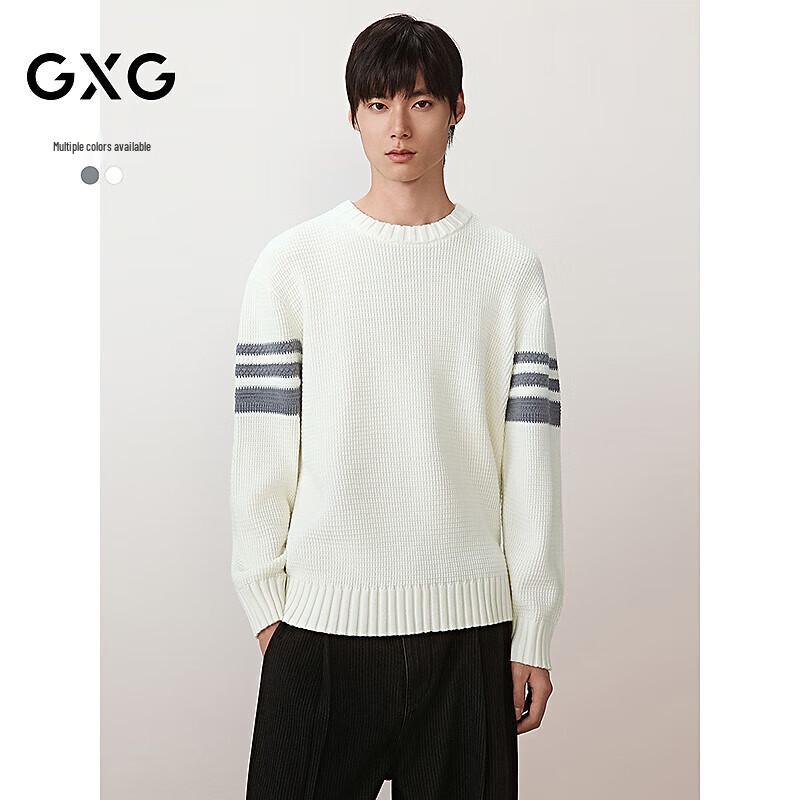 

GXG Men s Pineapple Texture Shoulder Stripe Color Block Sweater 170/M
