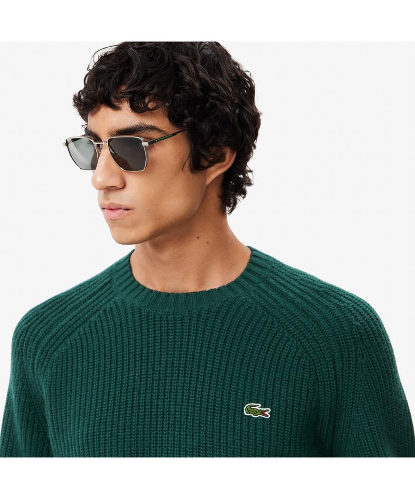 LACOSTE Men'S Rib Knit Wool Pullover Ah3142-54N Yzp